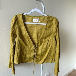 Linen Lace Up Sancia Top